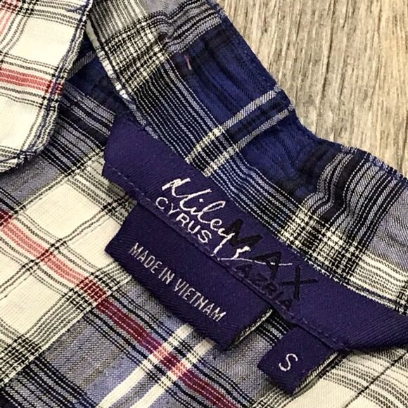 Miley Cyrus MaXazria plaid button down shirt / tunic - Picture 6 of 11